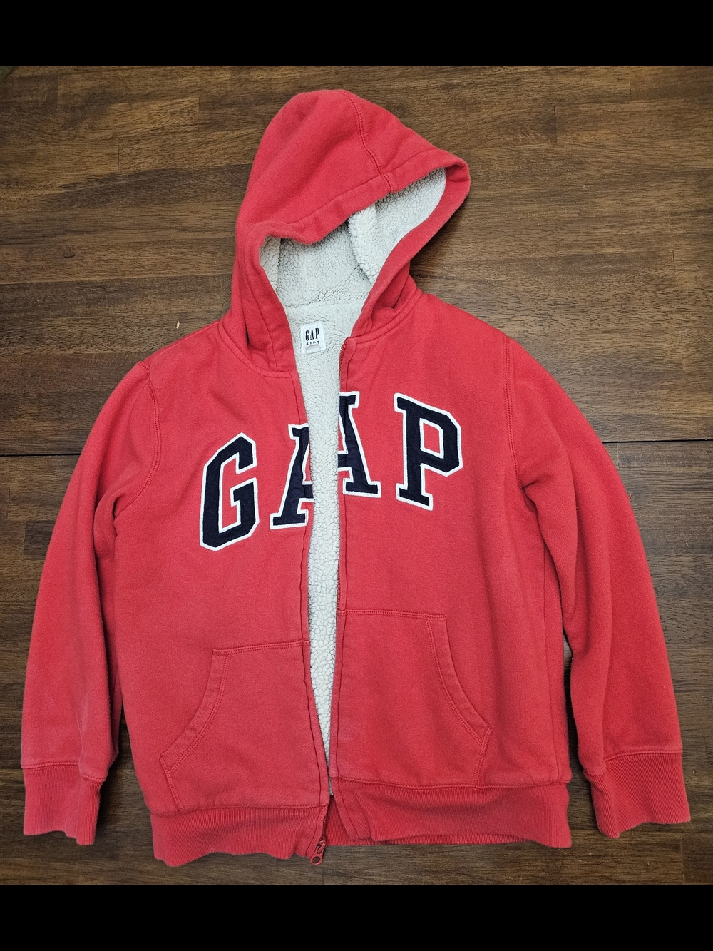 GAP Kids Red Sherpa-Lined Hoodie